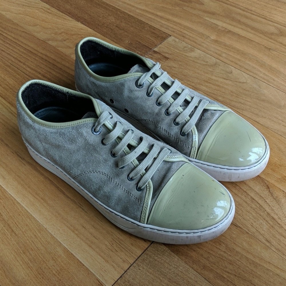 Lanvin Gray and Cream Sneakers